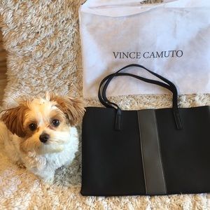 Vince Camuto Luck Tote Black Vegan Leather BNWT